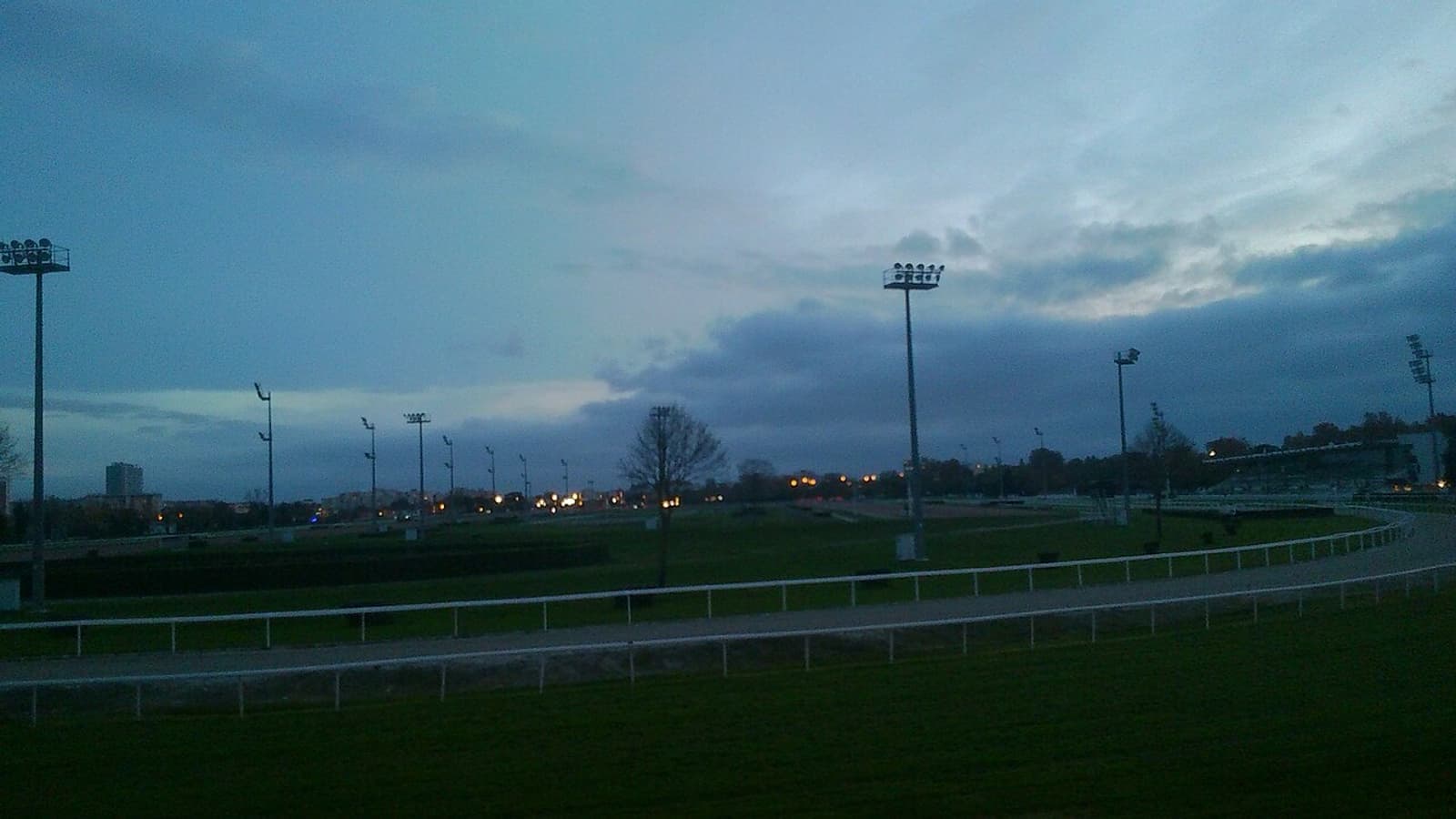 Chevaux de galop sur la piste de l'hippodrome de Toulouse-La Cépière, dans le Sud-Ouest de la France.